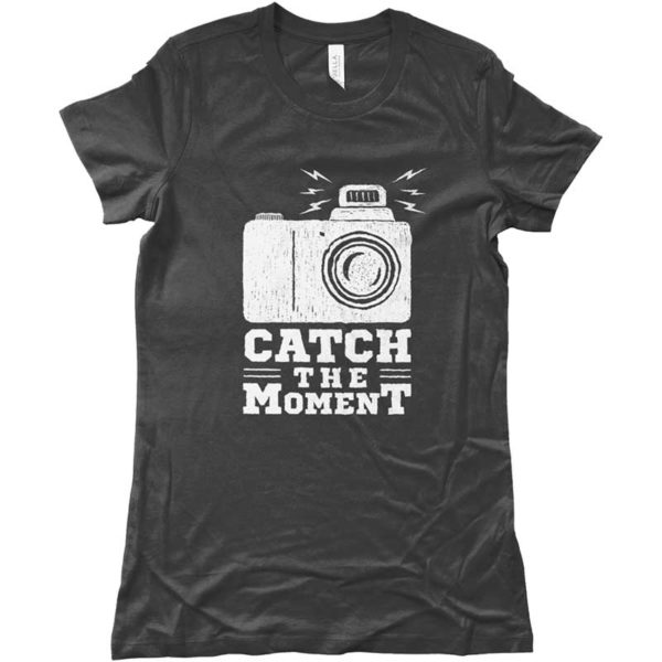 Maglietta DONNA _CATCH THE MOMENT_ - GRIGIO SCURO-magliette-creative-per-giovani-ottimo-materiale-wippio-venezia